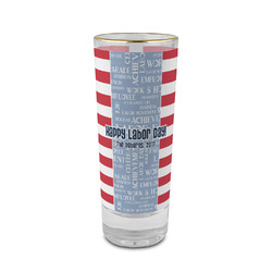 Labor Day 2 oz Shot Glass - Glass with Gold Rim (Personalized)