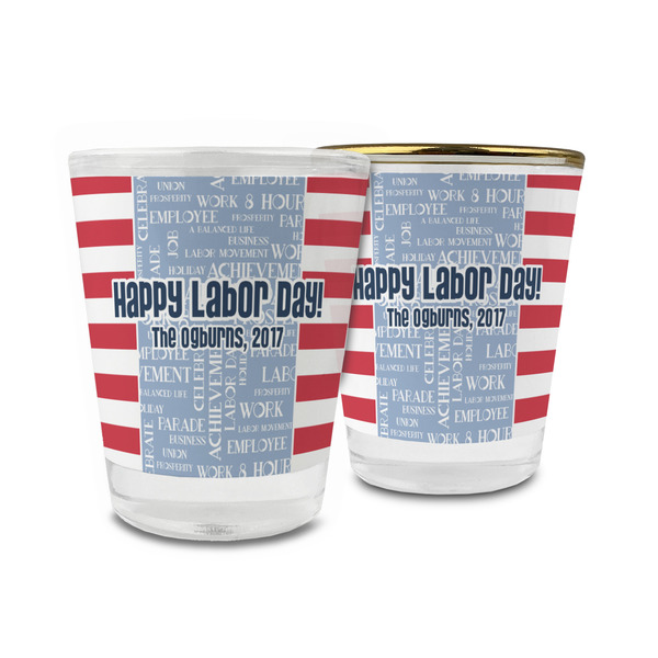 Custom Labor Day Glass Shot Glass - 1.5 oz (Personalized)