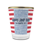 Labor Day Glass Shot Glass - 1.5 oz - with Gold Rim - Single (Personalized)