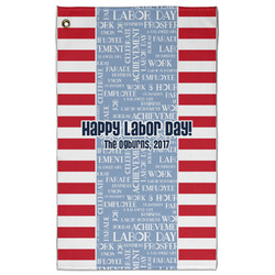 Labor Day Golf Towel - Poly-Cotton Blend - Large w/ Name or Text
