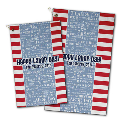 Labor Day Golf Towel - Poly-Cotton Blend w/ Name or Text