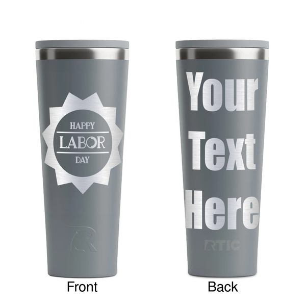 Labor Day Grey RTIC Everyday Tumbler - 28 oz. - Front and Back