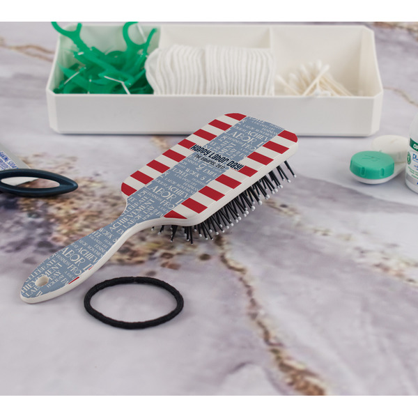 Labor Day Hair Brush - In Bathroom