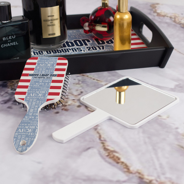 Labor Day Hair Brush - With Hand Mirror