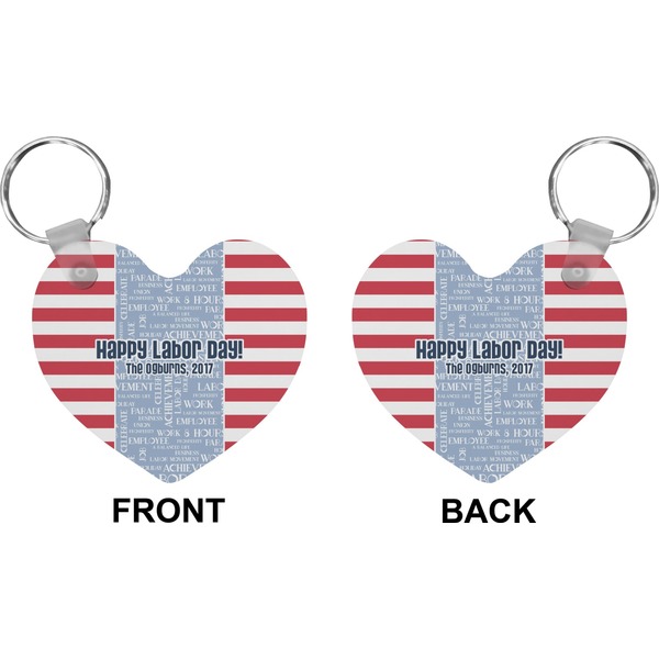 Labor Day Heart Keychain (Front + Back)