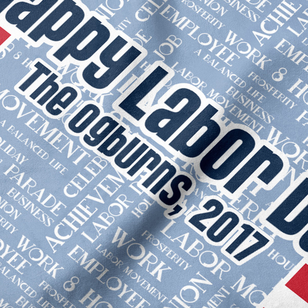 Labor Day Hooded Baby Towel- Detail Close Up