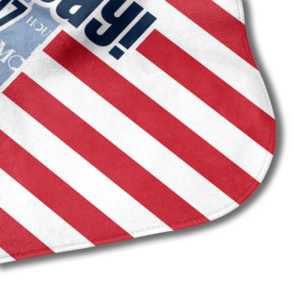 Labor Day Hooded Baby Towel- Detail Corner