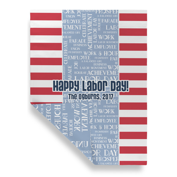 Labor Day House Flags - Double Sided - FRONT FOLDED