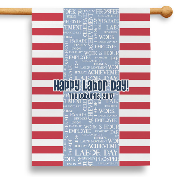 Custom Labor Day 28" House Flag (Personalized)