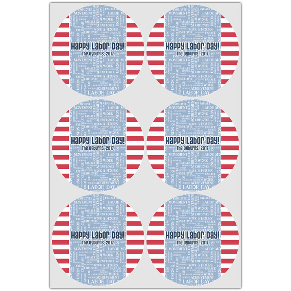Labor Day Icing Circle - Large - Set of 6