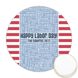 Labor Day Printed Cookie Topper - Round (Personalized)