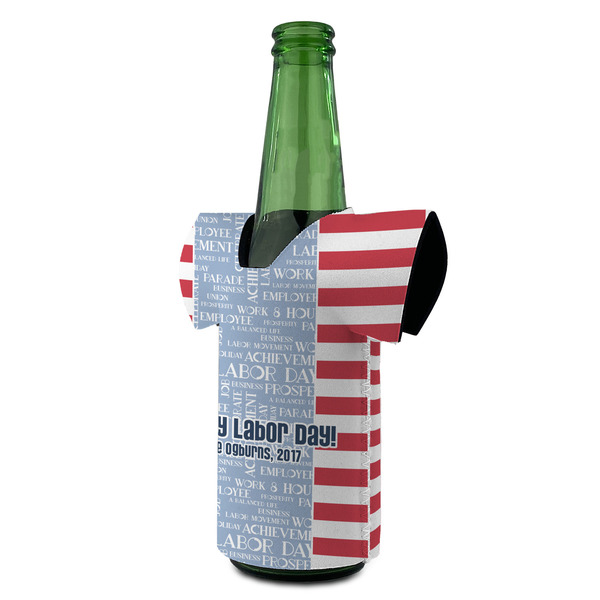 Labor Day Jersey Bottle Cooler - ANGLE (on bottle)