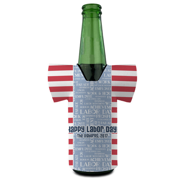Labor Day Jersey Bottle Cooler - FRONT (on bottle)