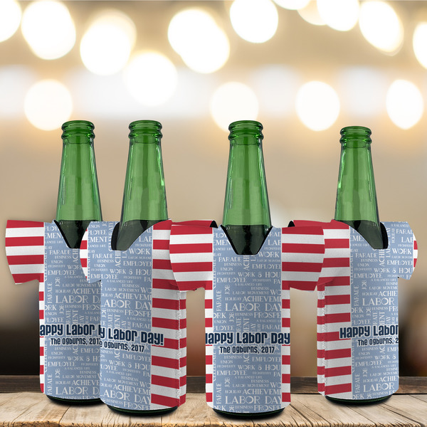 Labor Day Jersey Bottle Cooler - Set of 4 - LIFESTYLE