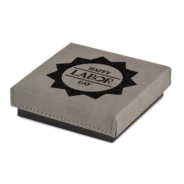 Custom Labor Day Jewelry Gift Box - Engraved Leather Lid