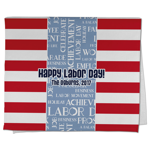 Custom Labor Day Kitchen Towel - Poly Cotton w/ Name or Text