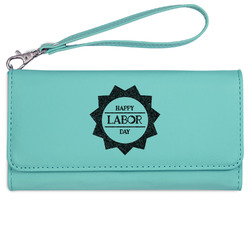 Labor Day Ladies Leatherette Wallet - Laser Engraved- Teal