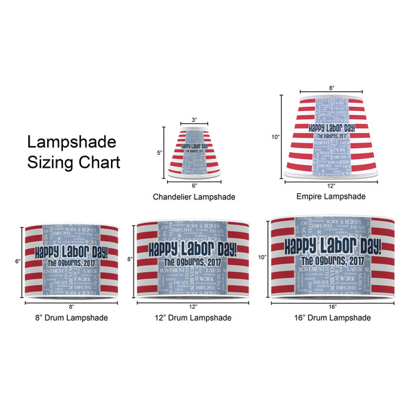 Labor Day Lampshade Sizing Chart