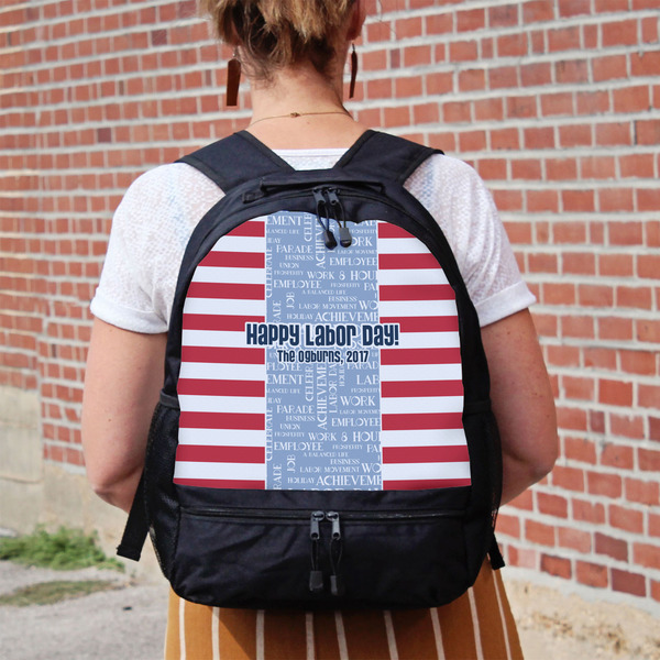 Labor Day Large Backpack - Black - On Back