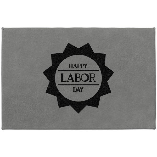 Labor Day Large Engraved Gift Box with Leather Lid - Approval