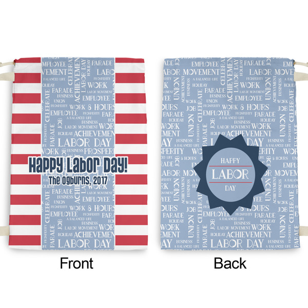 Labor Day Large Laundry Bag - Front & Back View