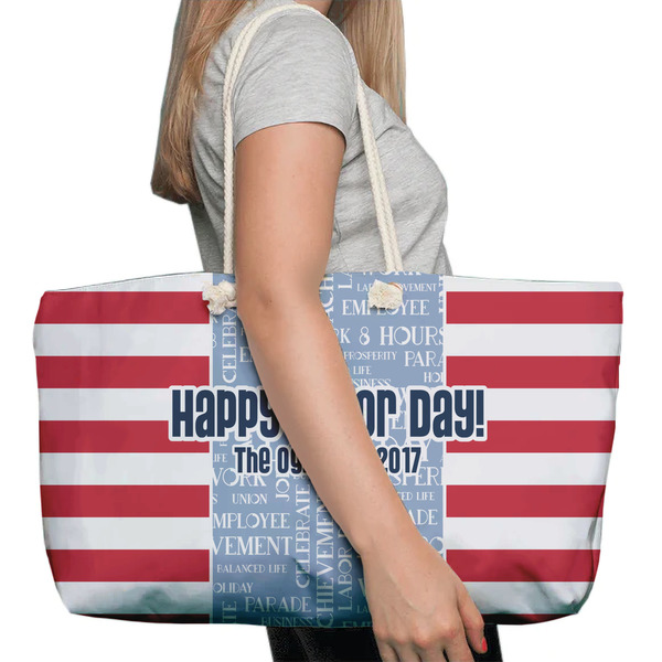 Labor Day Large Rope Tote Bag - In Context View