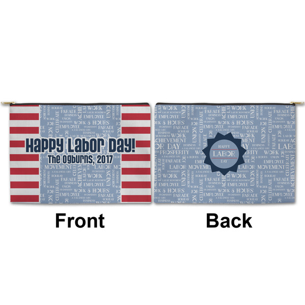 Labor Day Large Zipper Pouch Approval (Front and Back)