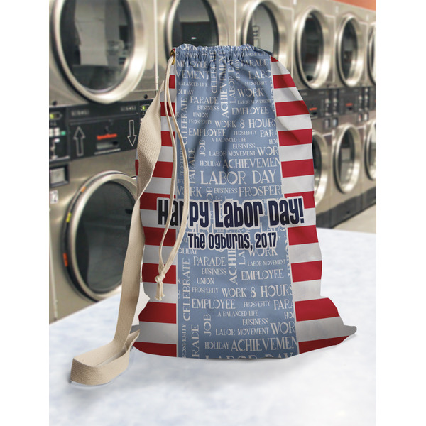 Labor Day Laundry Bag in Laundromat