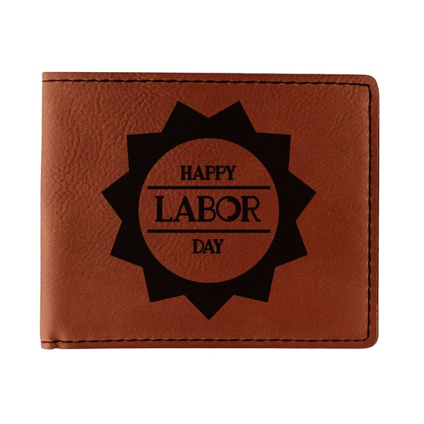 Custom Labor Day Leatherette Bifold Wallet - Single Sided
