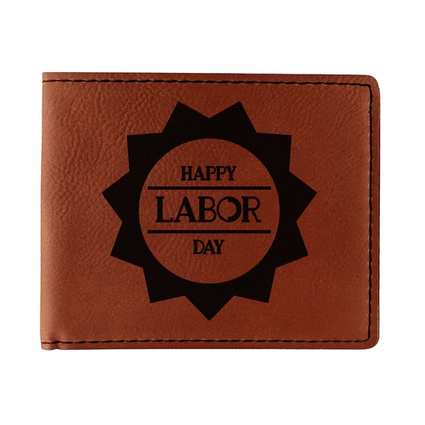 Custom Labor Day Leatherette Bifold Wallet - Single Sided