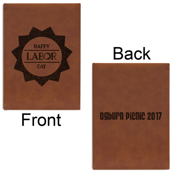 Labor Day Leatherette Journals - Large - Double Sided - Front & Back View