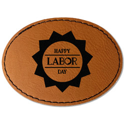 Labor Day Faux Leather Iron On Patch - Oval
