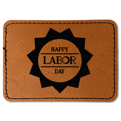 Labor Day Faux Leather Iron On Patch - Rectangle