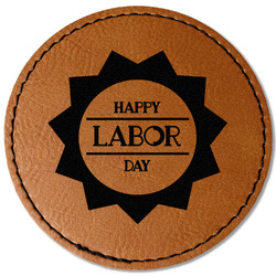 Labor Day Faux Leather Iron On Patch - Round