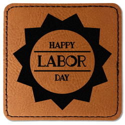 Labor Day Faux Leather Iron On Patch - Square