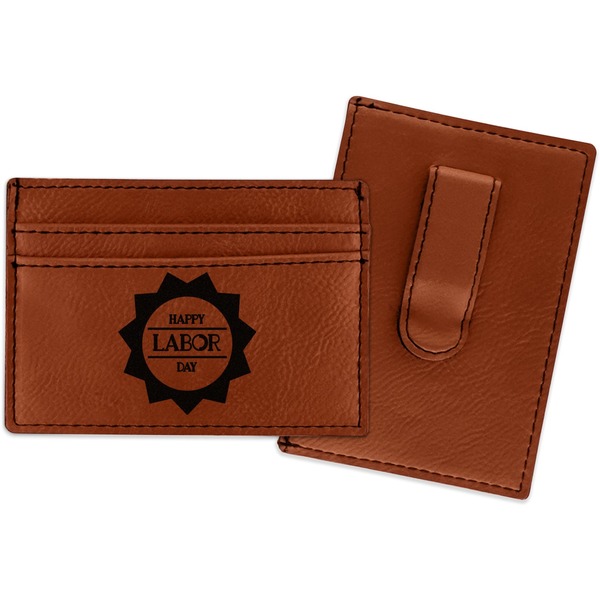 Custom Labor Day Leatherette Wallet with Money Clip
