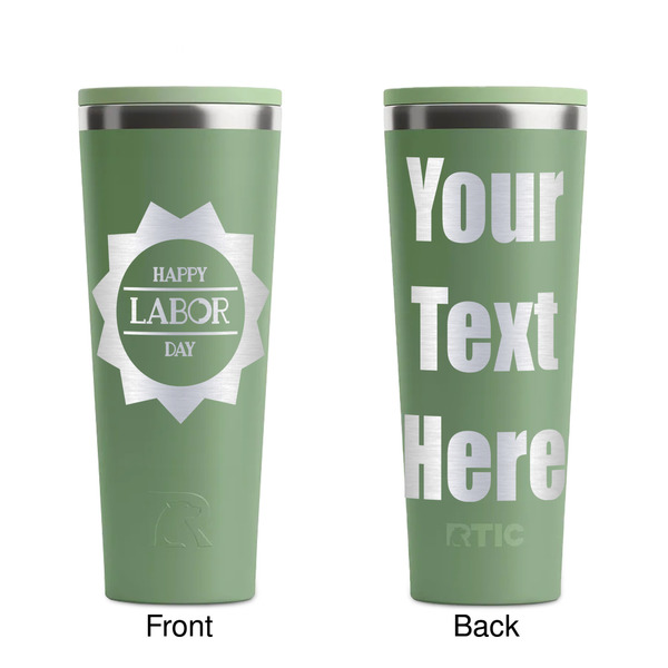 Labor Day Light Green RTIC Everyday Tumbler - 28 oz. - Front and Back