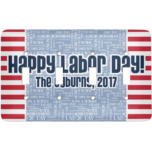 Custom Labor Day Light Switch Cover (4 Toggle Plate)