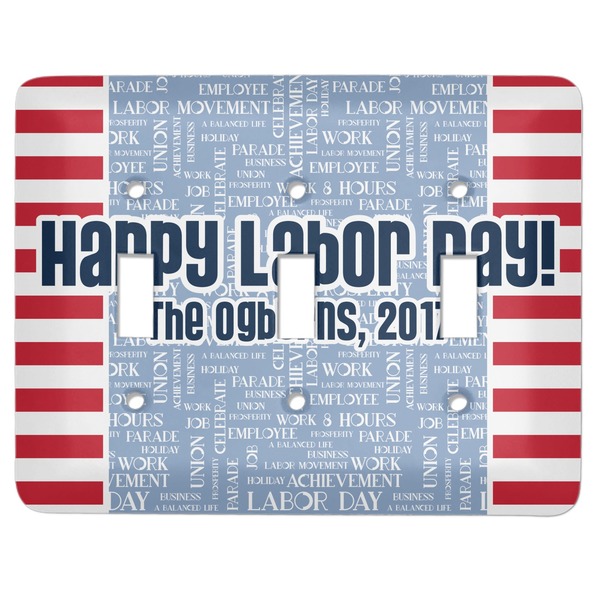 Custom Labor Day Light Switch Cover (3 Toggle Plate)