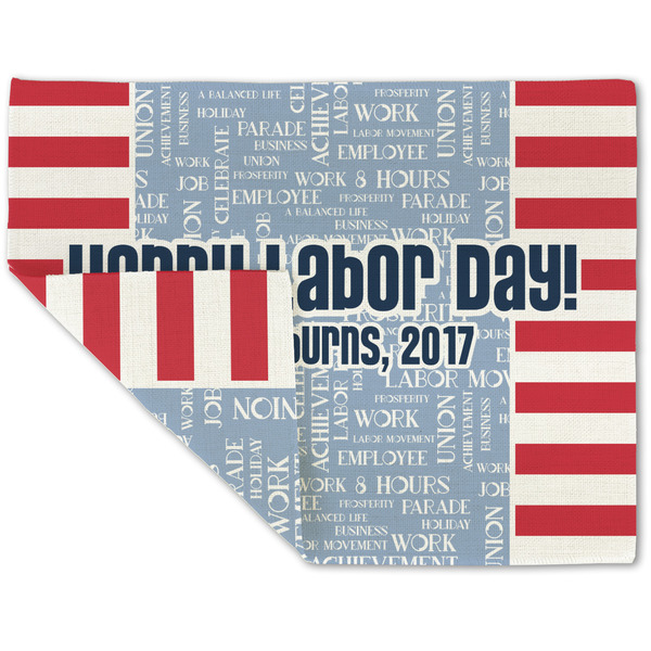 Labor Day Linen Placemat - Folded Corner (double side)