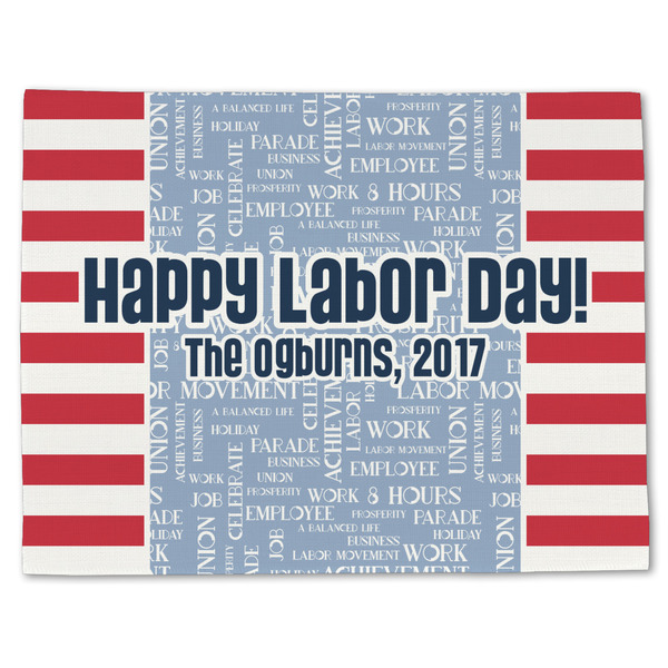 Custom Labor Day Single-Sided Linen Placemat - Single w/ Name or Text