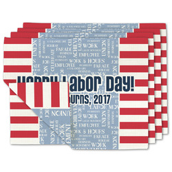 Labor Day Linen Placemat w/ Name or Text