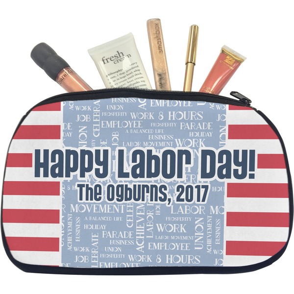 Custom Labor Day Makeup / Cosmetic Bag - Medium (Personalized)