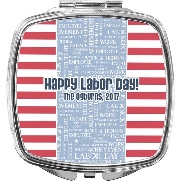 Custom Labor Day Compact Makeup Mirror (Personalized)