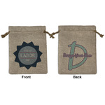 Labor Day Medium Burlap Gift Bag - Front & Back (Personalized)