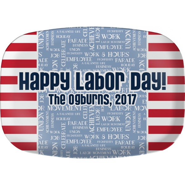 Custom Labor Day Melamine Platter (Personalized)