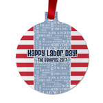 Labor Day Metal Ball Ornament - Double Sided w/ Name or Text