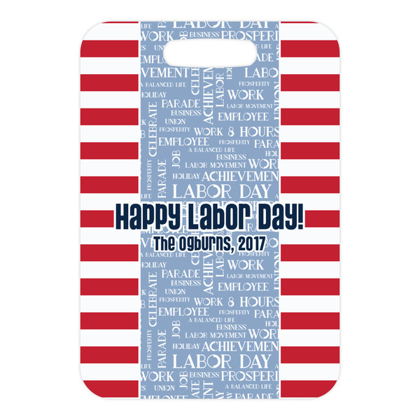 Labor Day Metal Luggage Tag - Front Without Strap