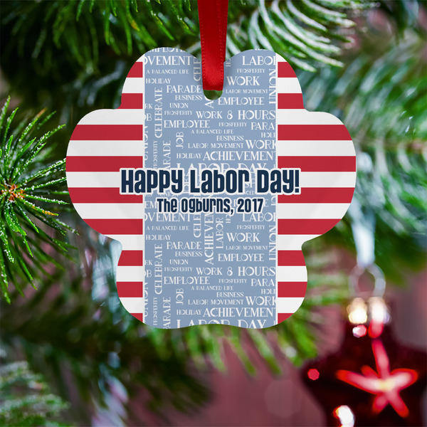 Labor Day Metal Paw Ornament - Lifestyle