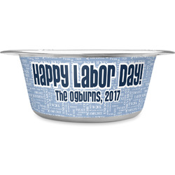 Labor Day Stainless Steel Dog Bowl (Personalized)